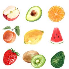  fruit, Strawberry, kiwi, banana, Avocado, , Apple, watermelon, Orange