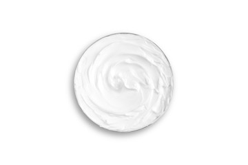 top view , texture of white skin cream , beauty treatment concept