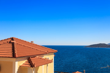 Houses roof on greek seaside