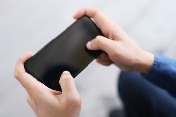 Concept of young working people using mobile phones