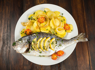 Pescado al horno con patatas