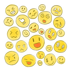 Naklejka premium Emoji drawing