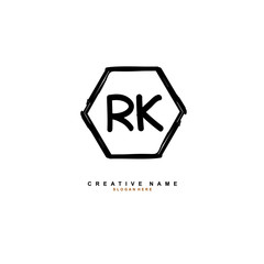 R K RK Initial logo template vector. Letter logo concept