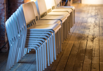 chairs folded into each other