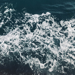 Waves of water in the sea. With dramatic filter.