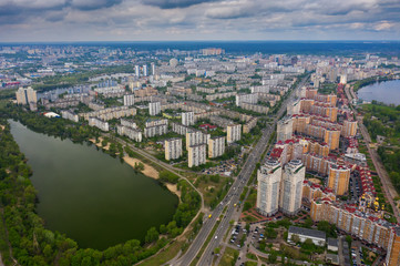 Beautiful views of Kiev from the height of bird flight