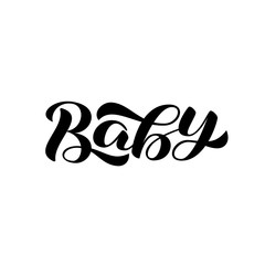 Baby brush lettering. Vector illustration for card