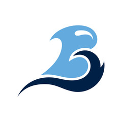 flat wave monogram/initial letter b logo design inspiration