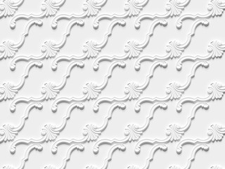 bas-relief seamless texture consisting of various elements of architectural ornaments and decorative products 3d render