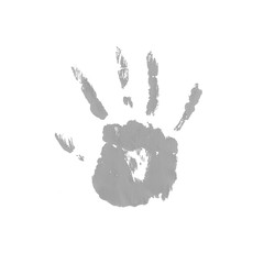 Hand print on white background