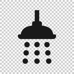 Shower sign icon in transparent style. Bathroom water device vector illustration on isolated background. Wash business concept.