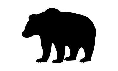 Bear silhouette icon for wildlife or nature designs