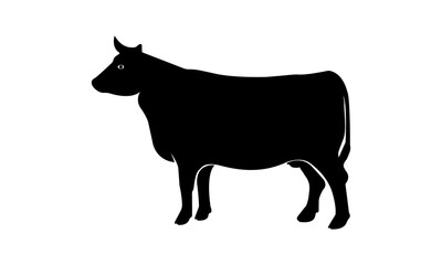 Cow vector icon for agriculture and farming concepts