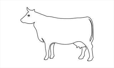 Cow web line icon for agricultural or farming illustrations