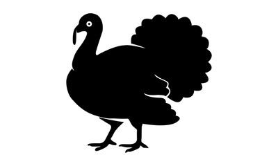Fototapeta premium Turkey silhouette icon for farm and livestock concepts