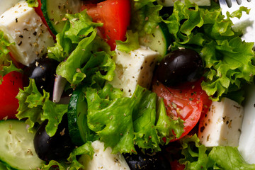 Traditional Greek salad with feta