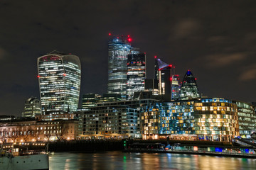 Skyline of London at night