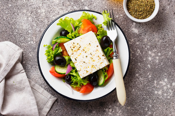 Traditional Greek salad with feta