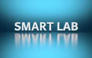Word Smart Lab written in white letters on blue background