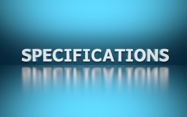 Word specificaitions pn blue background
