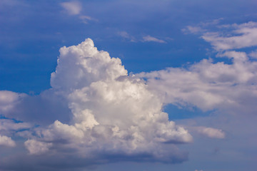 Fototapeta na wymiar Light cumulus clouds in the blue sky.