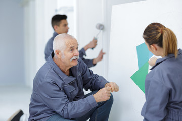 Obraz premium painter with apprentice