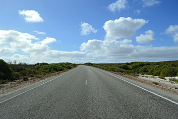 Long Empty Straight Road Highway To The Pinnacles, Nambung National Park, Australia