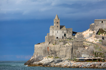 Medieval church of St. Peter, Portovenere, Cinque Terre; Italy