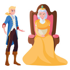 prince charming with queen on throne characters