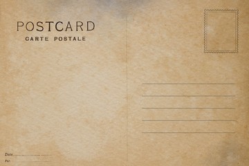 Backside of blank postcard with dirty stain