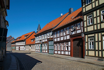 Fachwerkhäuser in der Altstadt von Wernigerode im Harz in Sachsen-Anhalt, Deutschland 