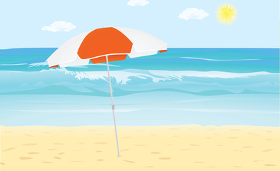 Sea and beach. vector illustration