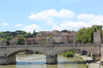 Fototapeta premium old bridge over the river in rome