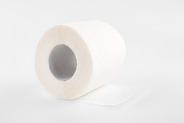 Paper towel roll isolated on white background. Roll of toilet paper.