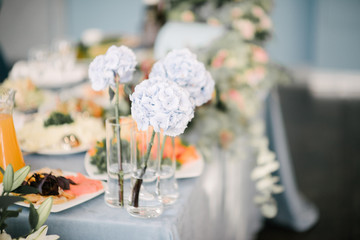decoration of the banquet hall on the wedding day