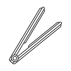 Line art black and white hair straightener