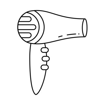 recommend clip art: Line art black and white hair dryer