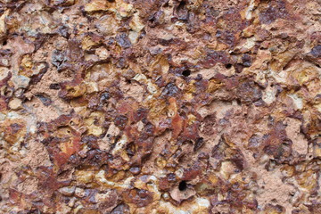 Abstract background of Laterite stone. Close up Laterite stone for background.