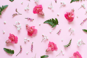 Flowers on a light pink background