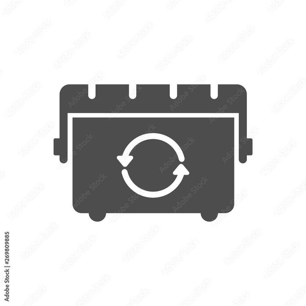 Aufkleber trash can vector icon isolated on white background. trash bin with recycle arrows sign for garbage c