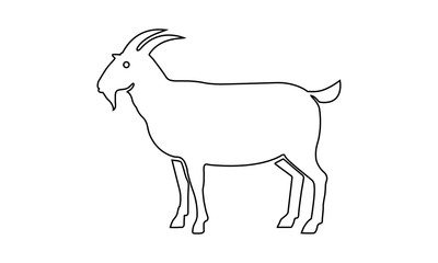 Goat web line icon. - Vector 