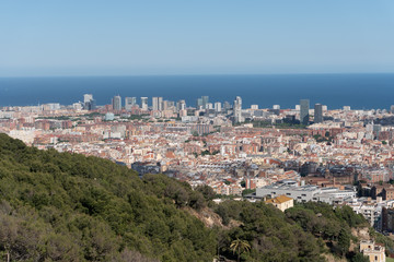Fototapeta na wymiar Aerial view of Barcelona from El Carmel Bunkers
