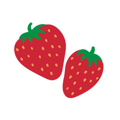 Strawberry. Berries and fruits. Hand drawn doodle vector sketch. Sweet food