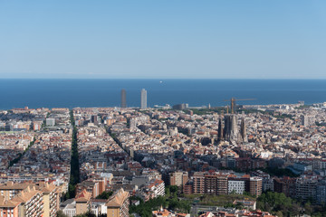 Aerial view of Barcelona from El Carmel Bunkers