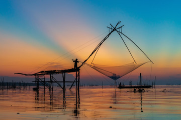 Large fish traps used for fishing in sourthern of Thailand