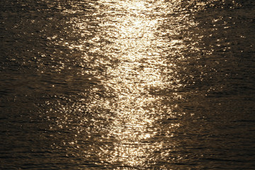 reflect of sunset from river.