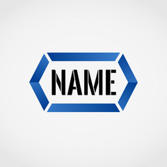 Industrial geometric blue logo