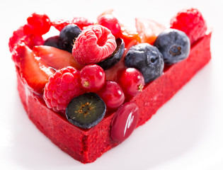 cake with fresh forest berries