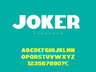 Latin uppercase alphabet letters and numbers. Vector illustration