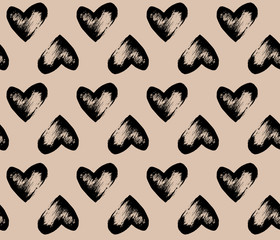 Brush textured hearts pattern